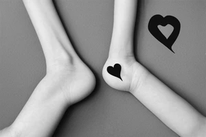 Simple 1/2” inche fine line silhouette small eye inside heart minimalist tattoo idea