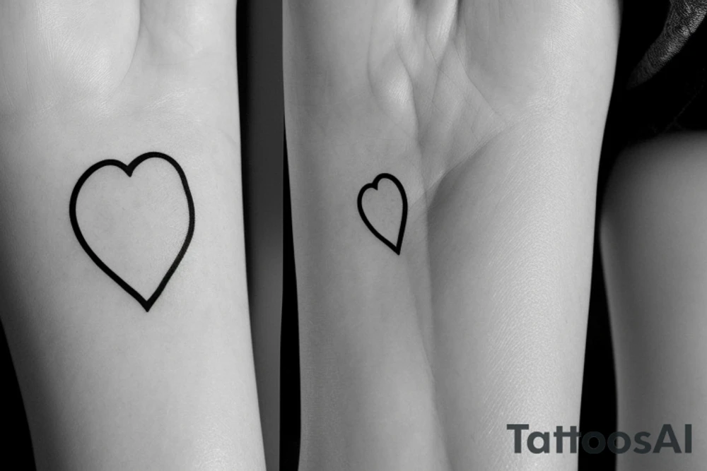 Simple 1/2” inche fine line silhouette small eye inside heart minimalist tattoo idea