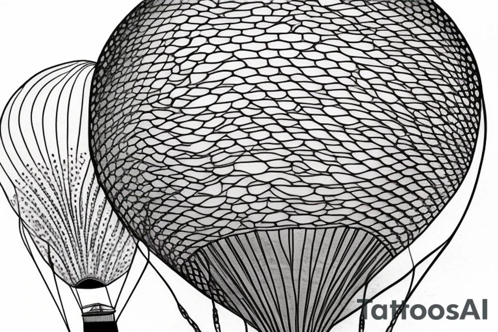 hot air ballon, mirrored tattoo idea