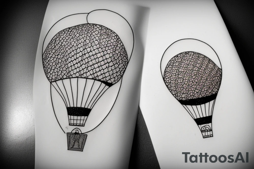 hot air ballon, mirrored tattoo idea