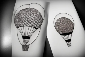 hot air ballon, mirrored tattoo idea
