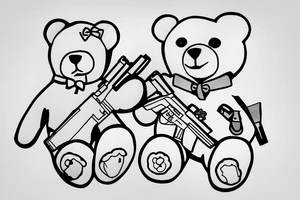 A teddybear holding a glock tattoo idea