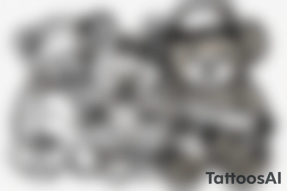 A teddybear holding a glock tattoo idea
