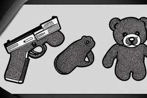 A teddybear holding a glock tattoo idea