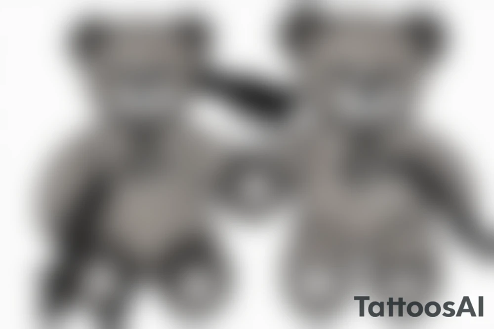 A teddybear holding a gun tattoo idea