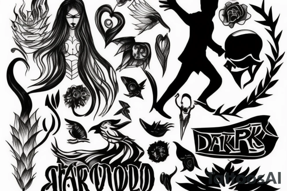 dark shadowy figure tattoo idea