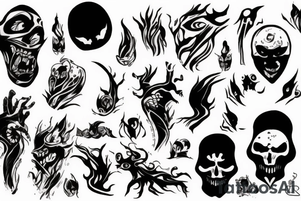 dark shadowy figure tattoo idea