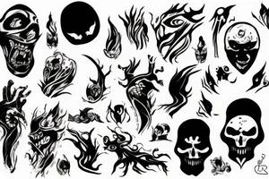 dark shadowy figure tattoo idea