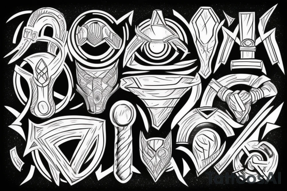 thor's hammer arm tattoo idea