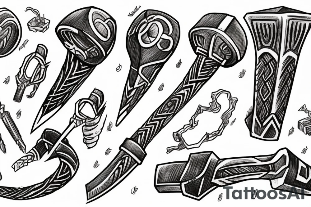 thor's hammer arm tattoo idea