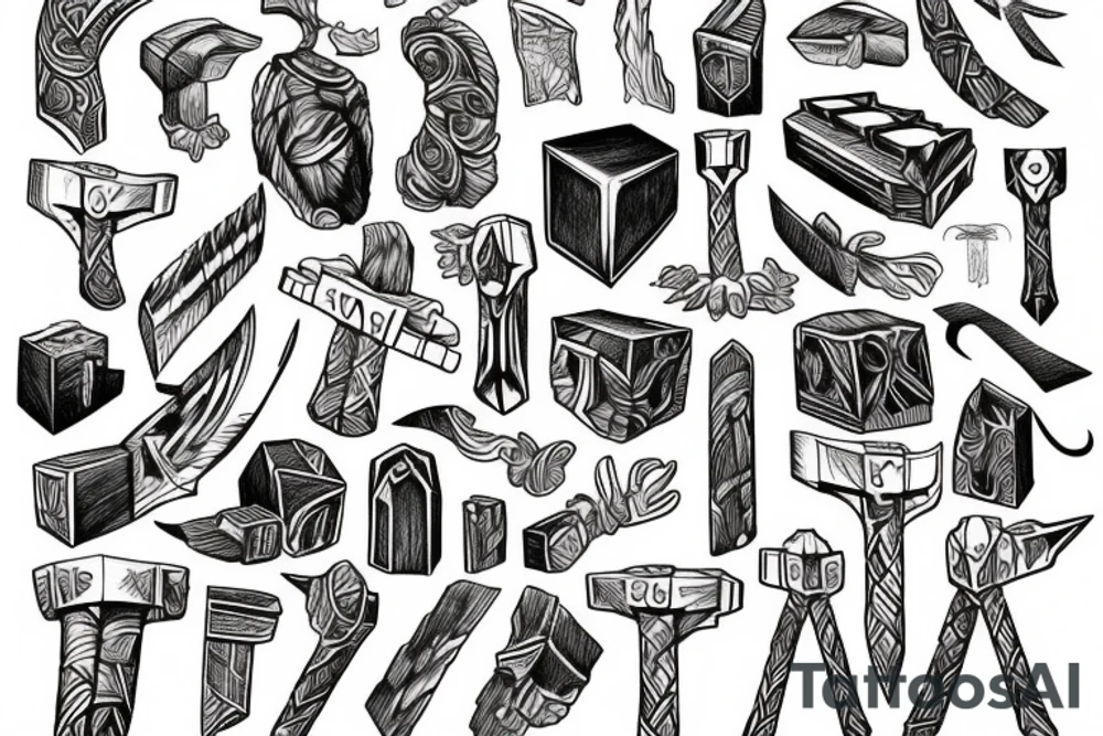 thor's hammer arm tattoo idea