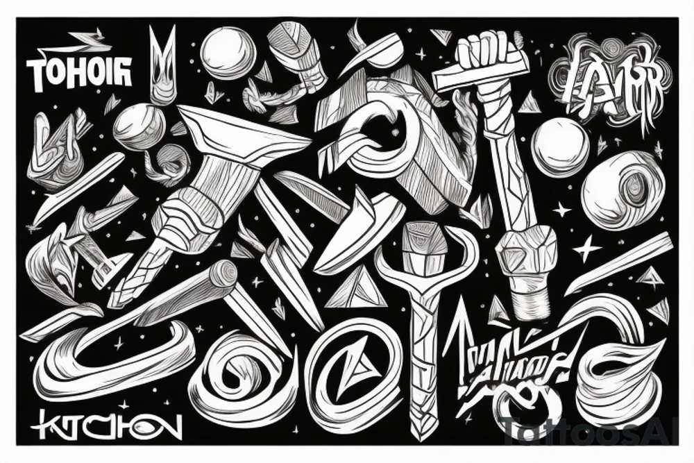 thor's hammer arm tattoo idea