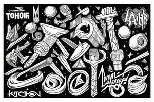 thor's hammer arm tattoo idea