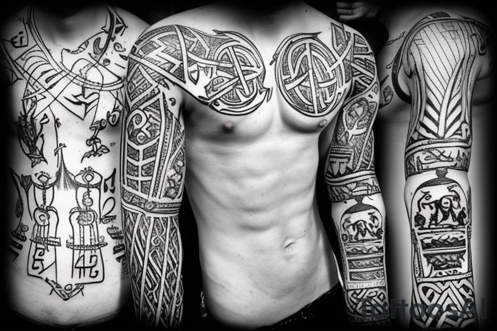 vikings culture, runes,  arm tattoo idea
