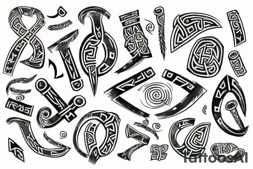 vikings culture, runes,  arm tattoo idea