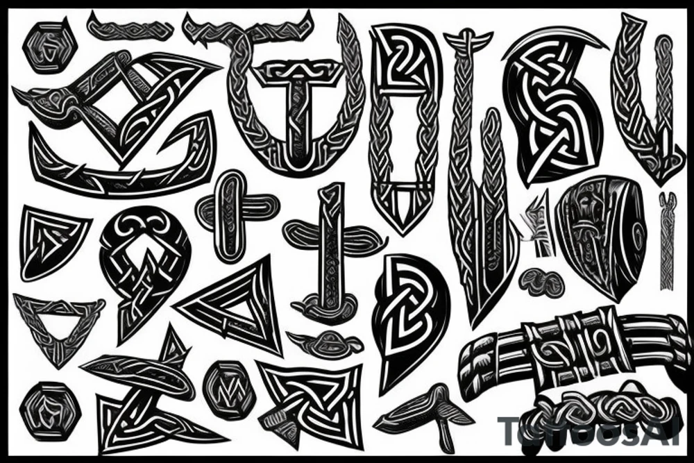 scandinavian runes, scandinavian culture
vikings, thor hammer tattoo idea