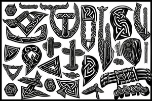 scandinavian runes, scandinavian culture
vikings, thor hammer tattoo idea