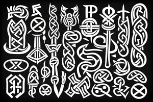 scandinavian runes, scandinavian culture
vikings, thor hammer tattoo idea