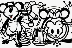 Mouse with x for eyes bartending tattoo idea