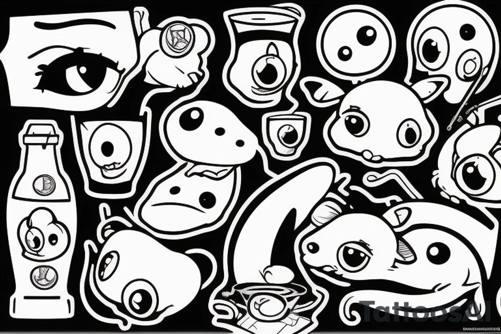 Mouse with x for eyes bartending tattoo idea