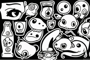 Mouse with x for eyes bartending tattoo idea