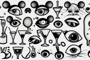 Mouse with x for eyes shaking a cocktail tattoo idea