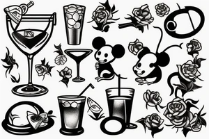 Mouse shaking a cocktail tattoo idea