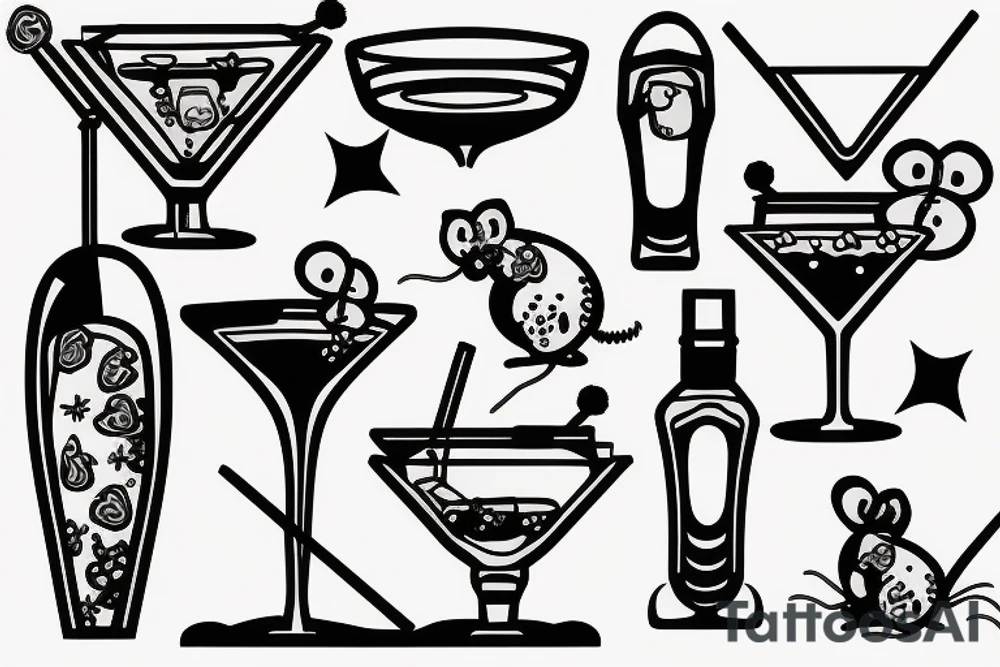 Mouse shaking a cocktail tattoo idea
