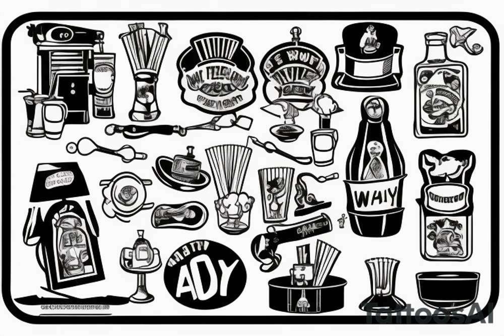 Steamboat Willy bartending tattoo idea