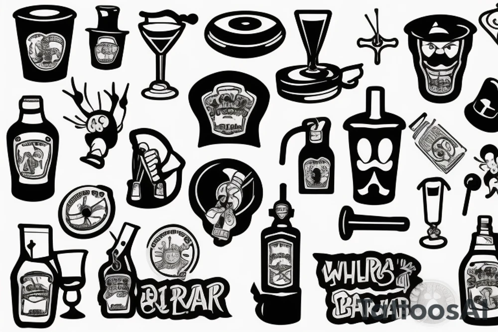 Steamboat Willy bartending tattoo idea