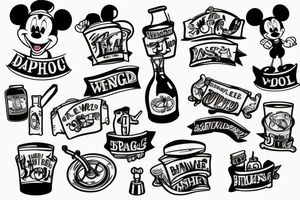Steamboat Willy bartending tattoo idea
