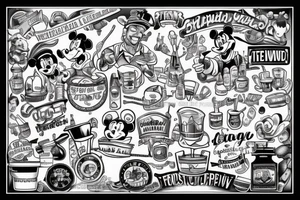 Steamboat Willy bartending tattoo idea