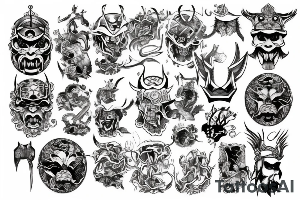 a combination of a Japanese tattoo and a Viking tattoo tattoo idea