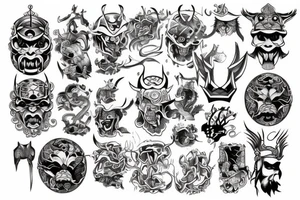 a combination of a Japanese tattoo and a Viking tattoo tattoo idea