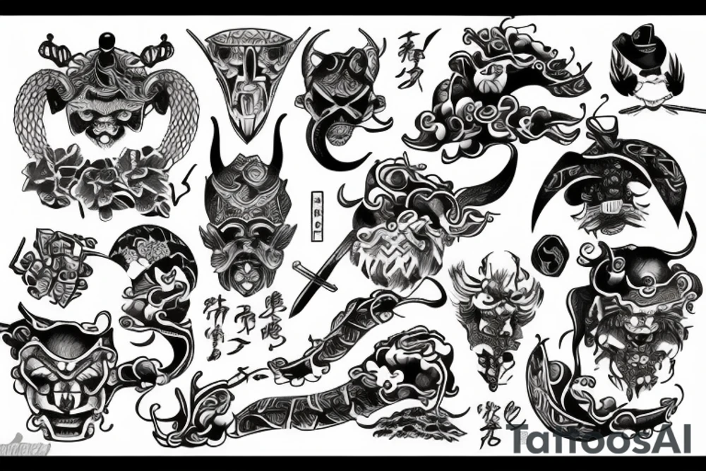 a combination of a Japanese tattoo and a Viking tattoo tattoo idea