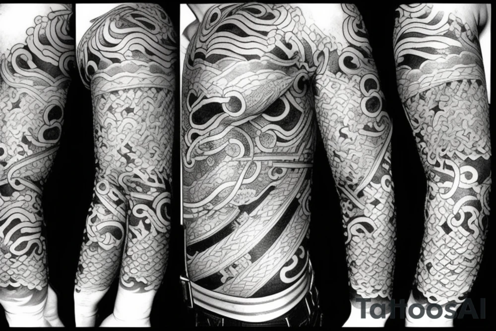 a combination of a Japanese tattoo and a Viking tattoo tattoo idea