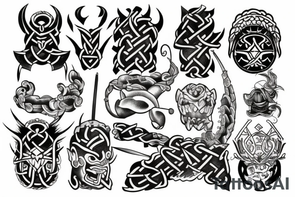 a combination of a Japanese tattoo and a Viking tattoo tattoo idea