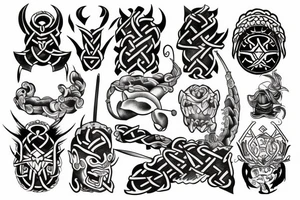 a combination of a Japanese tattoo and a Viking tattoo tattoo idea