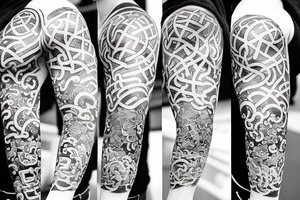 a combination of a Japanese tattoo and a Viking tattoo tattoo idea