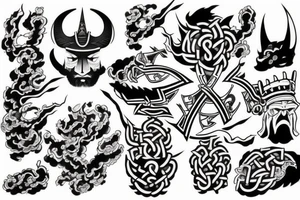 a combination of a Japanese tattoo and a Viking tattoo tattoo idea