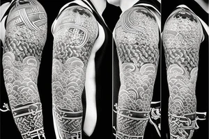 a combination of a Japanese tattoo and a Viking tattoo tattoo idea