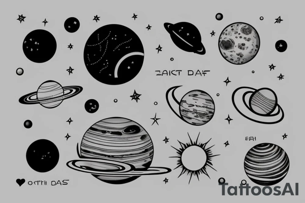 Solar system tattoo idea
