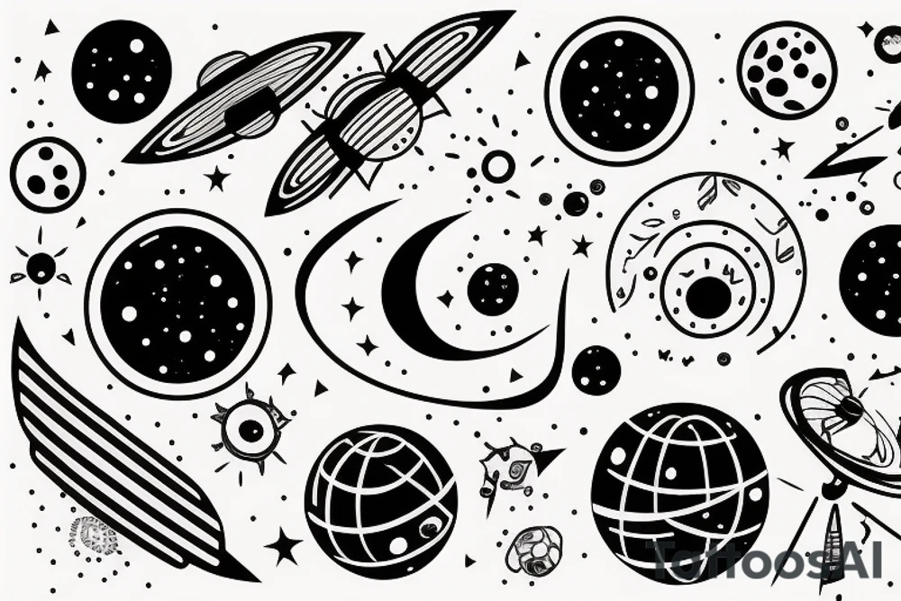 Solar system tattoo idea