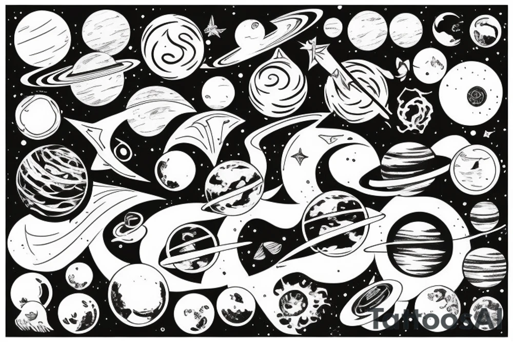 Solar system tattoo idea