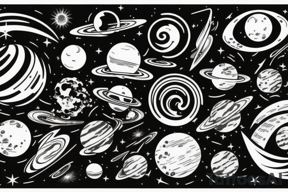 Solar system tattoo idea