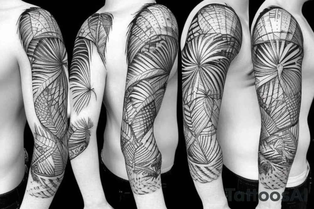 Tropical island tattoo idea