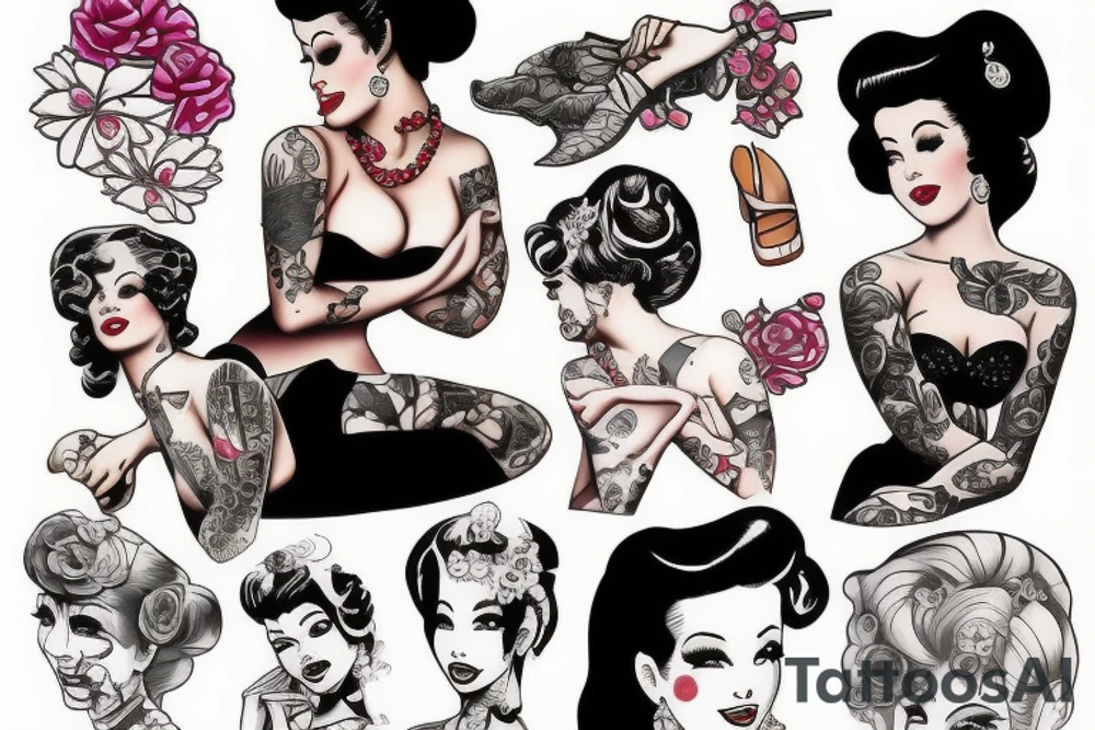 Pin up girl tattoo idea