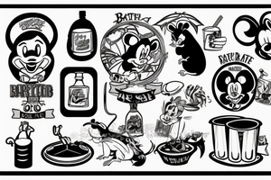 Rat bartending tattoo idea