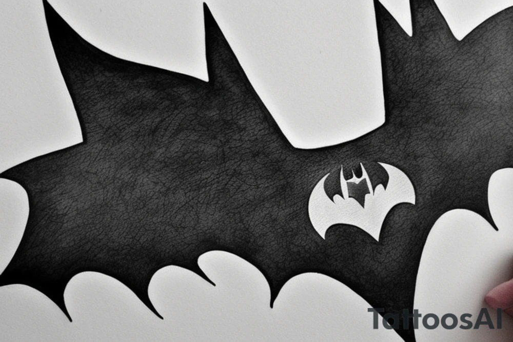 Batman logo with real bat tattoo idea