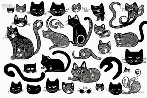 Modern cat tattoo idea